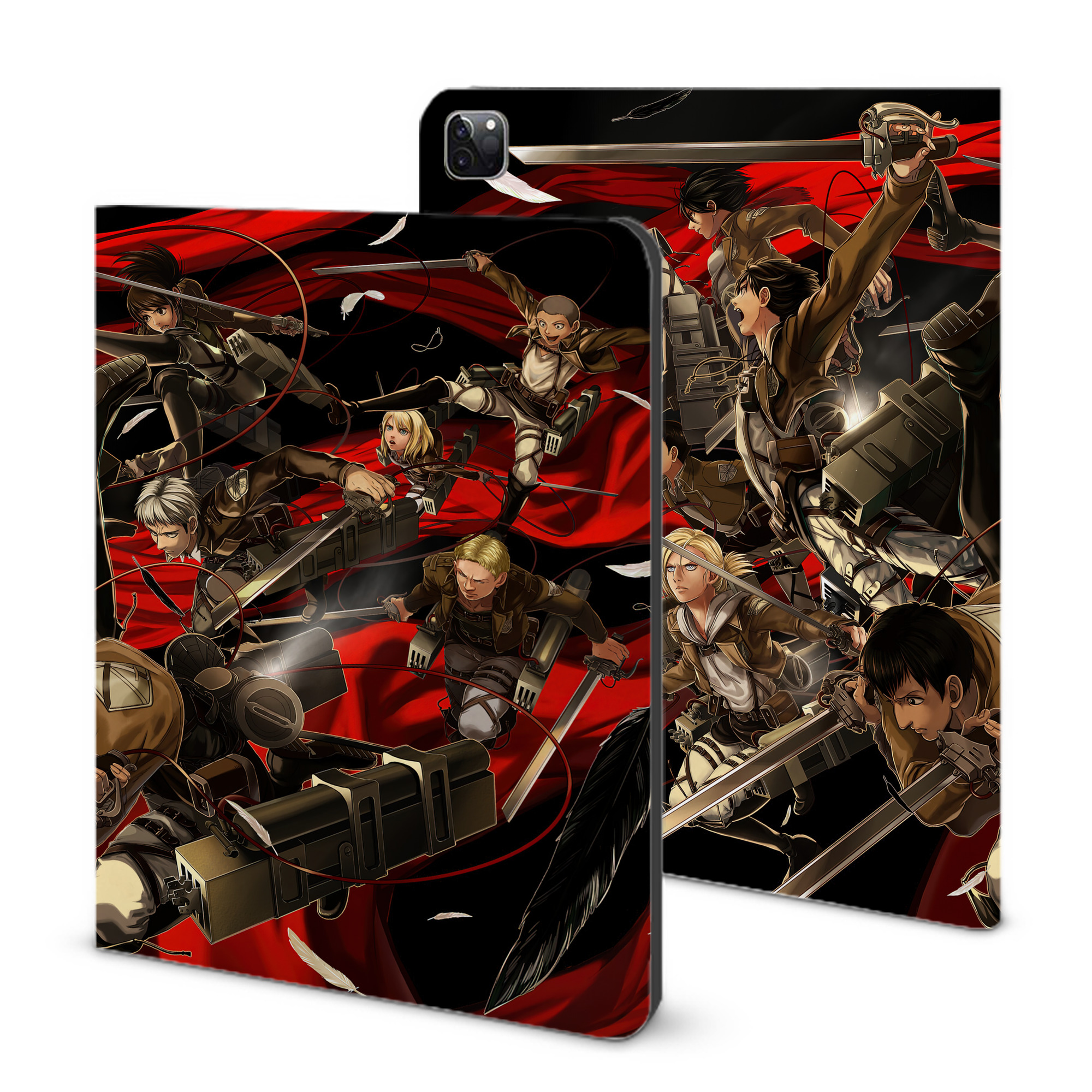 （画像用） 進撃の巨人 Attack on Titan IPad ケース ブック型 PUレザー TPU 耐衝撃 軽量 薄型 ペン収納なし 全面保護 IPad 各モデル対応